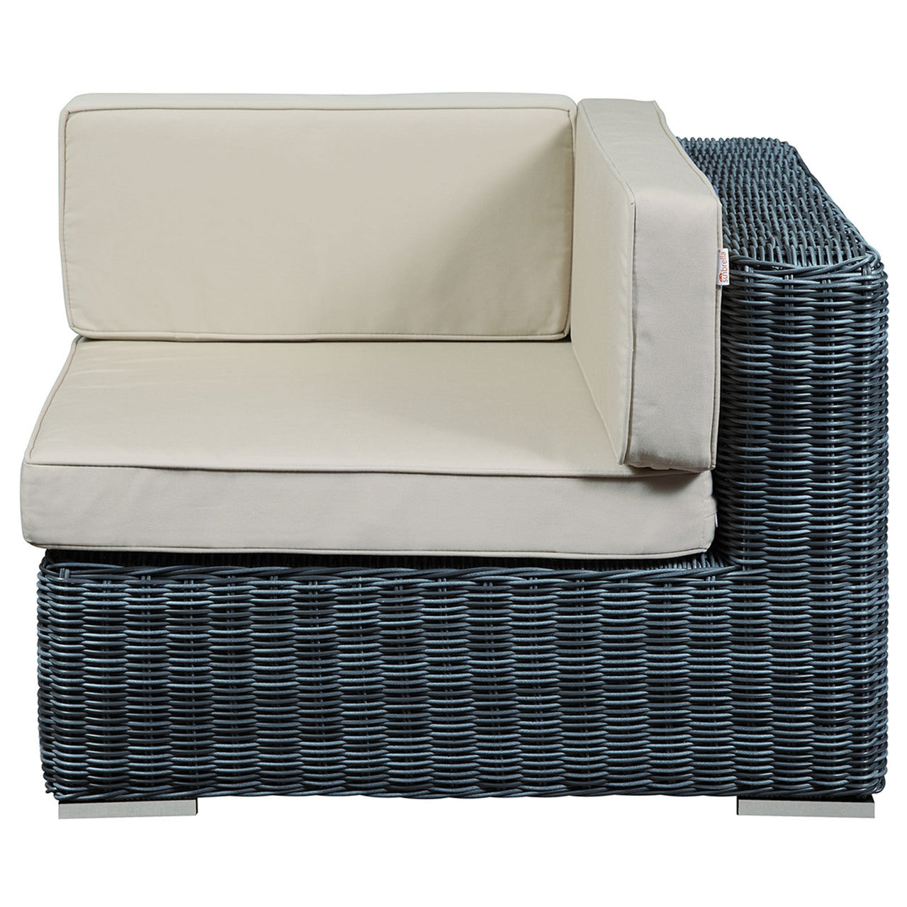 Summon Outdoor Patio Corner, Beige, Fabric, Synthetic Rattan