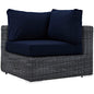 Summon Outdoor Patio Sunbrella Corner, Navy, Rattan 9773