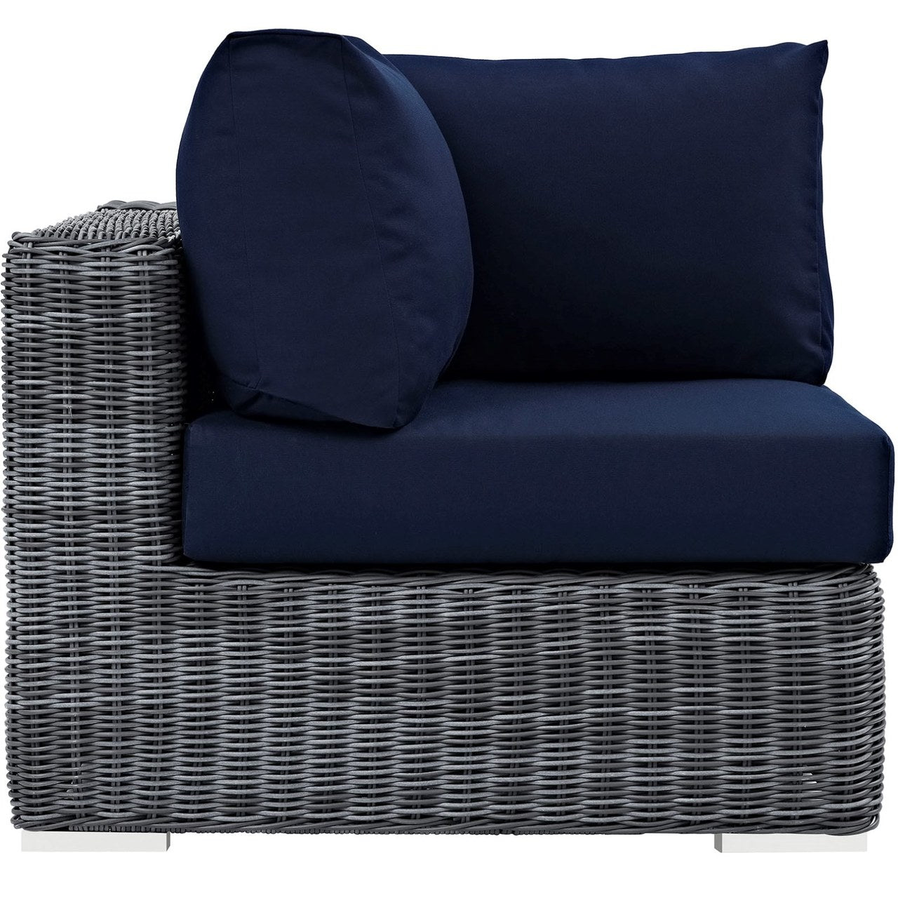 Summon Outdoor Patio Sunbrella Corner, Navy, Rattan 9773