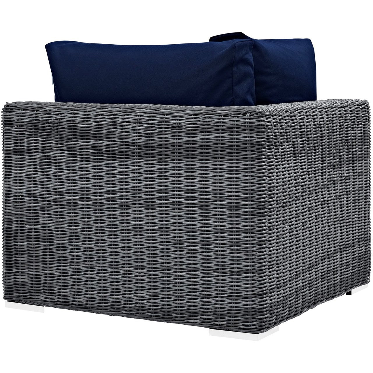 Summon Outdoor Patio Sunbrella Corner, Navy, Rattan 9773