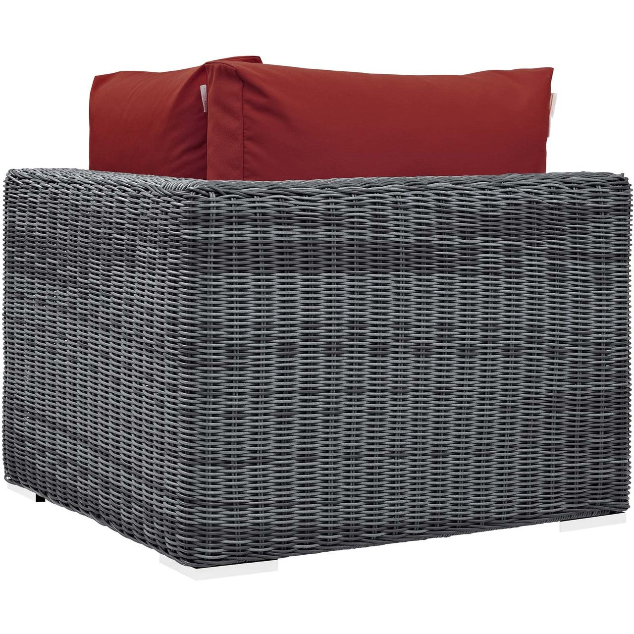 Summon Outdoor Patio Sunbrella® Corner, Sunbrella Rattan Wicker, Red 13365