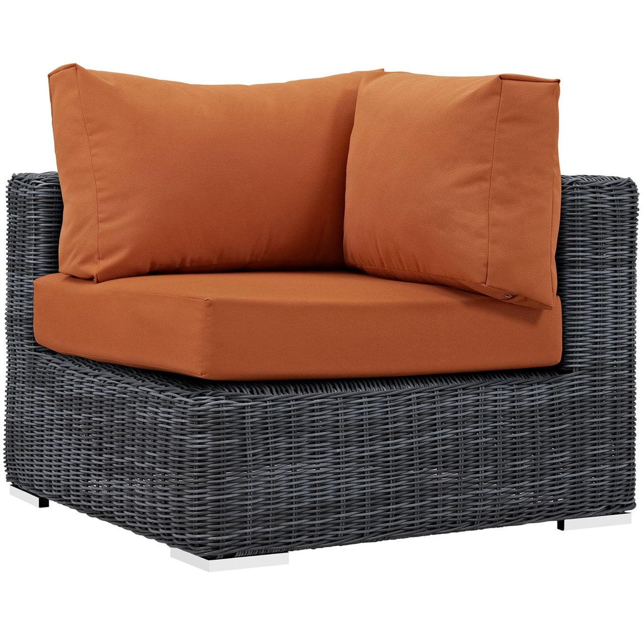 Summon Outdoor Patio Sunbrella Corner, Orange, Rattan 9774