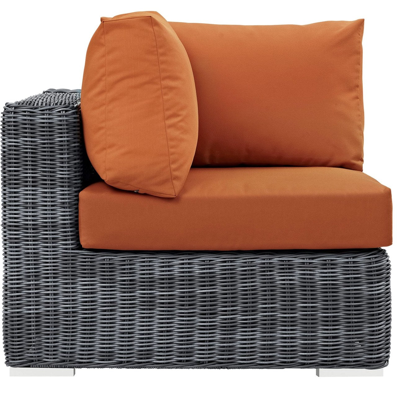 Summon Outdoor Patio Sunbrella Corner, Orange, Rattan 9774