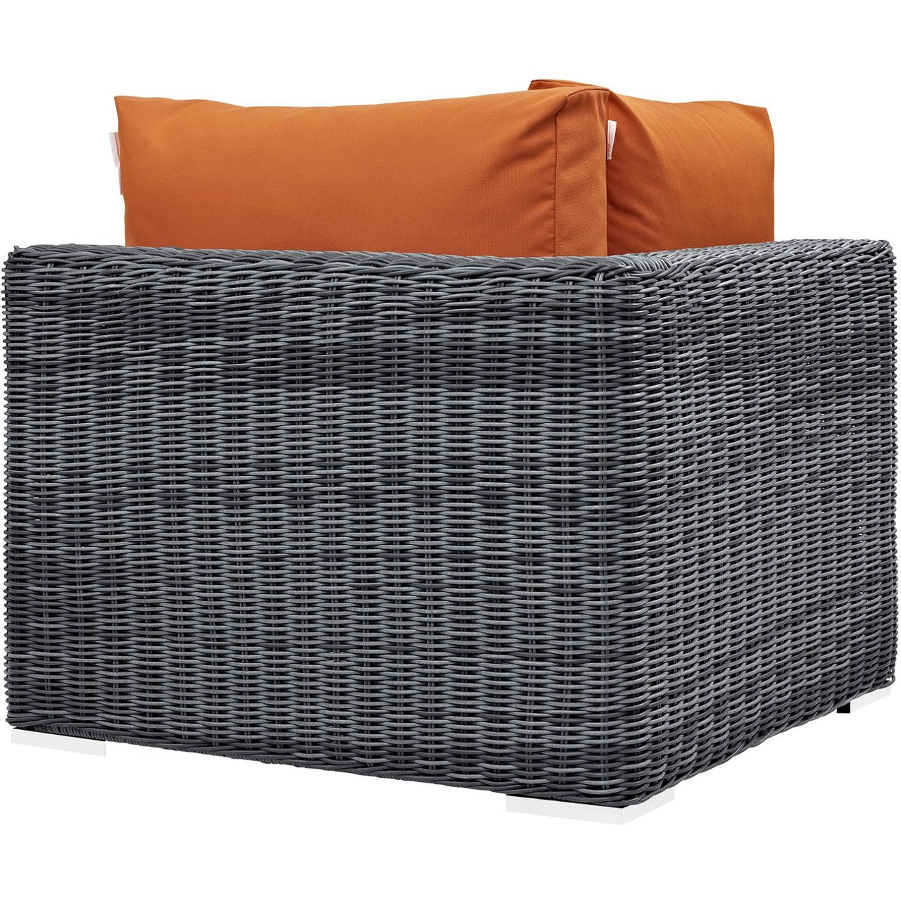 Summon Outdoor Patio Sunbrella Corner, Orange, Rattan 9774
