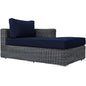 Summon Outdoor Patio Sunbrella Right Arm Chaise, Navy, Rattan 9782