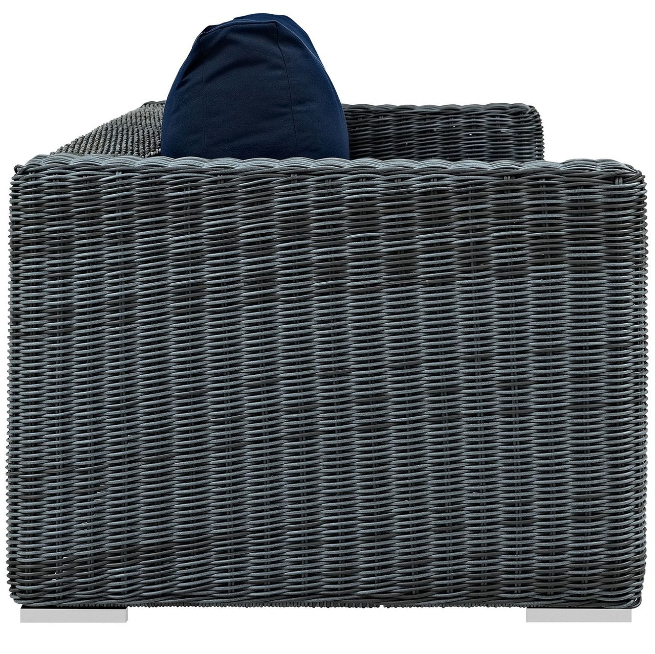 Summon Outdoor Patio Sunbrella Sofa, Navy, Rattan 9785
