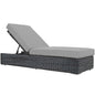 Summon Outdoor Patio Sunbrella® Chaise Lounge, Sunbrella Rattan Wicker, Grey Gray 13374