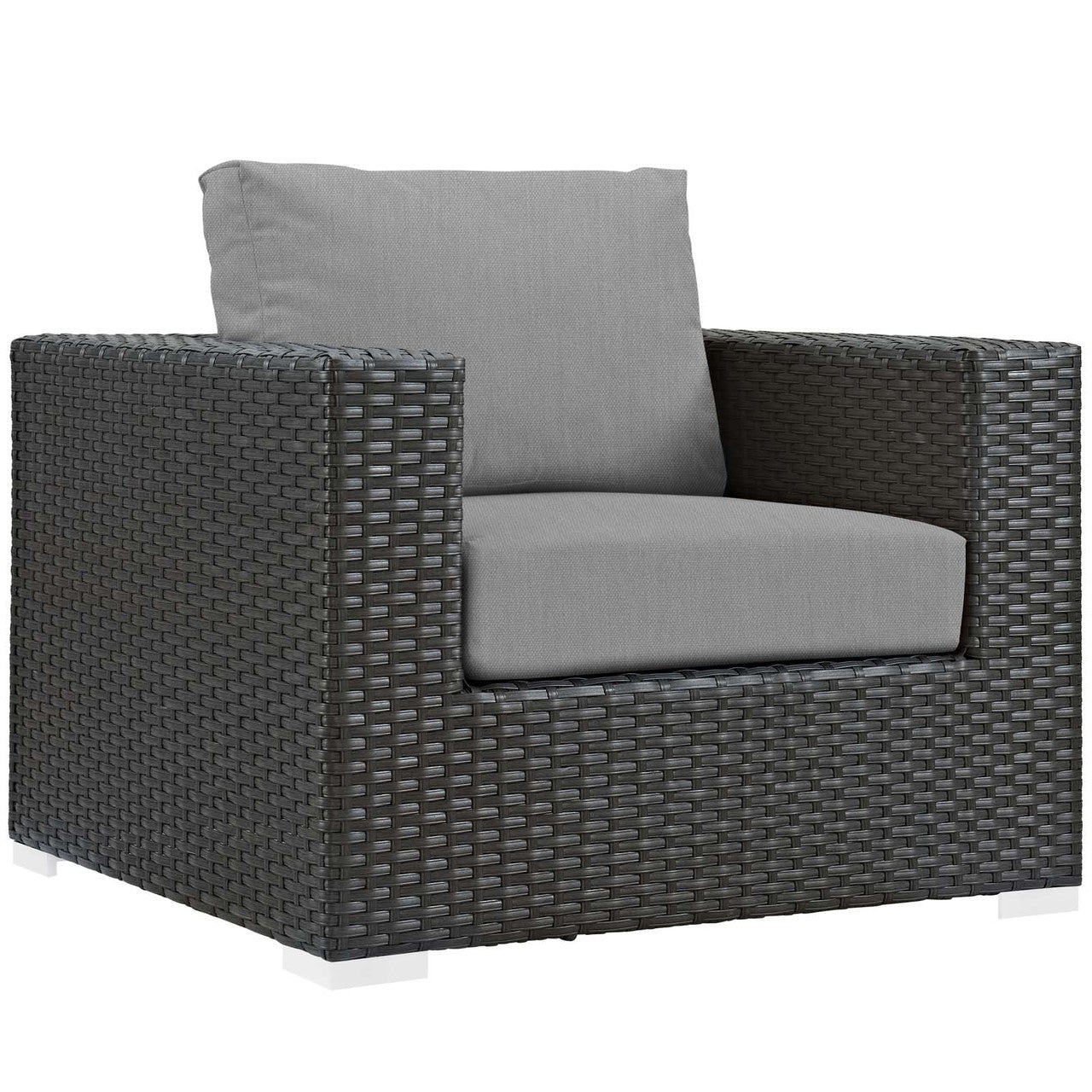 Sojourn 7 Piece Outdoor Patio Sunbrella® Sectional Set, Sunbrella Rattan Wicker, Grey Gray 13378