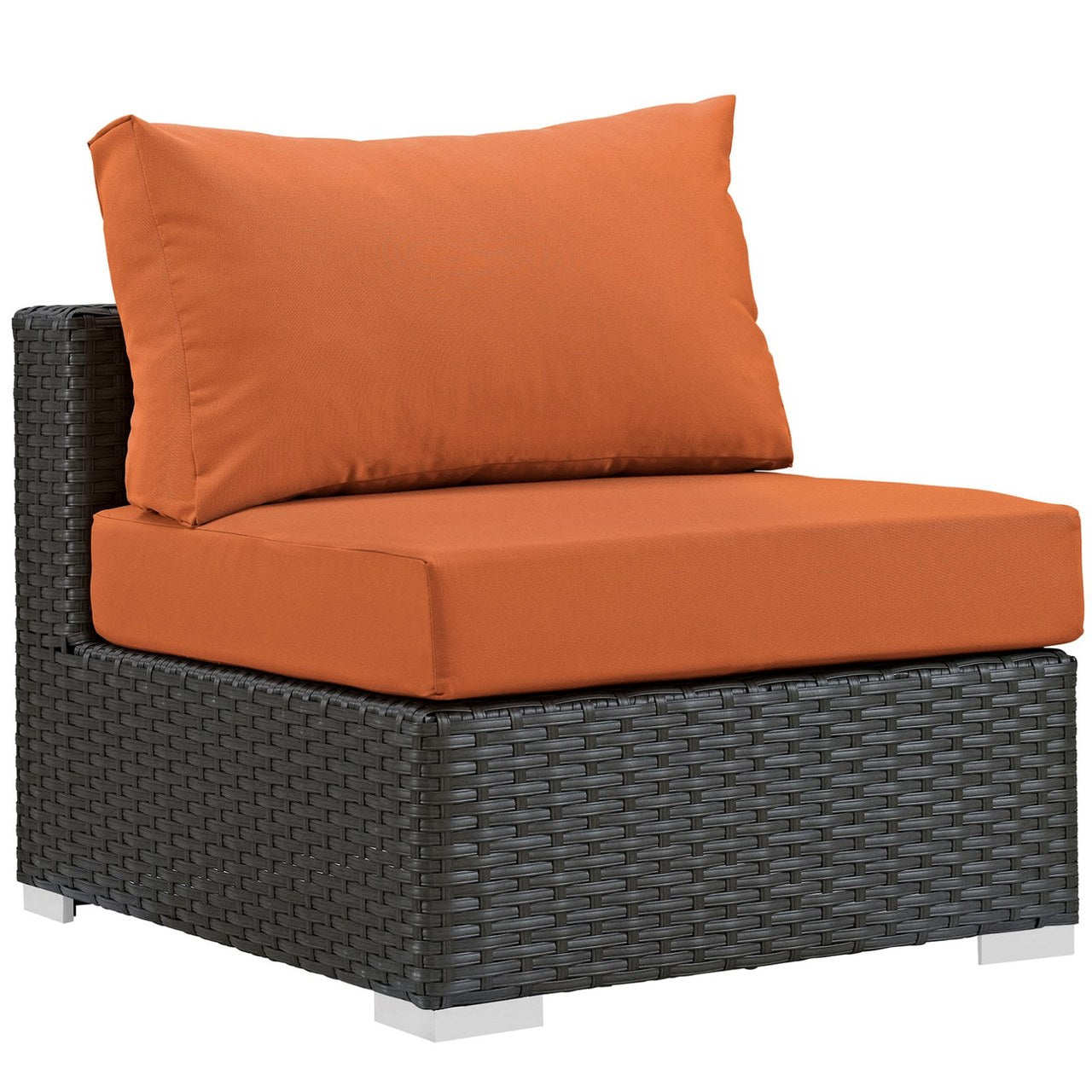 Sojourn Ten PCS Outdoor Patio Sunbrella Sectional Set , Orange, Rattan 9824