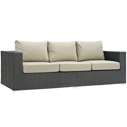Sojourn Sectional Sofa Set , Beige, Rattan 9825