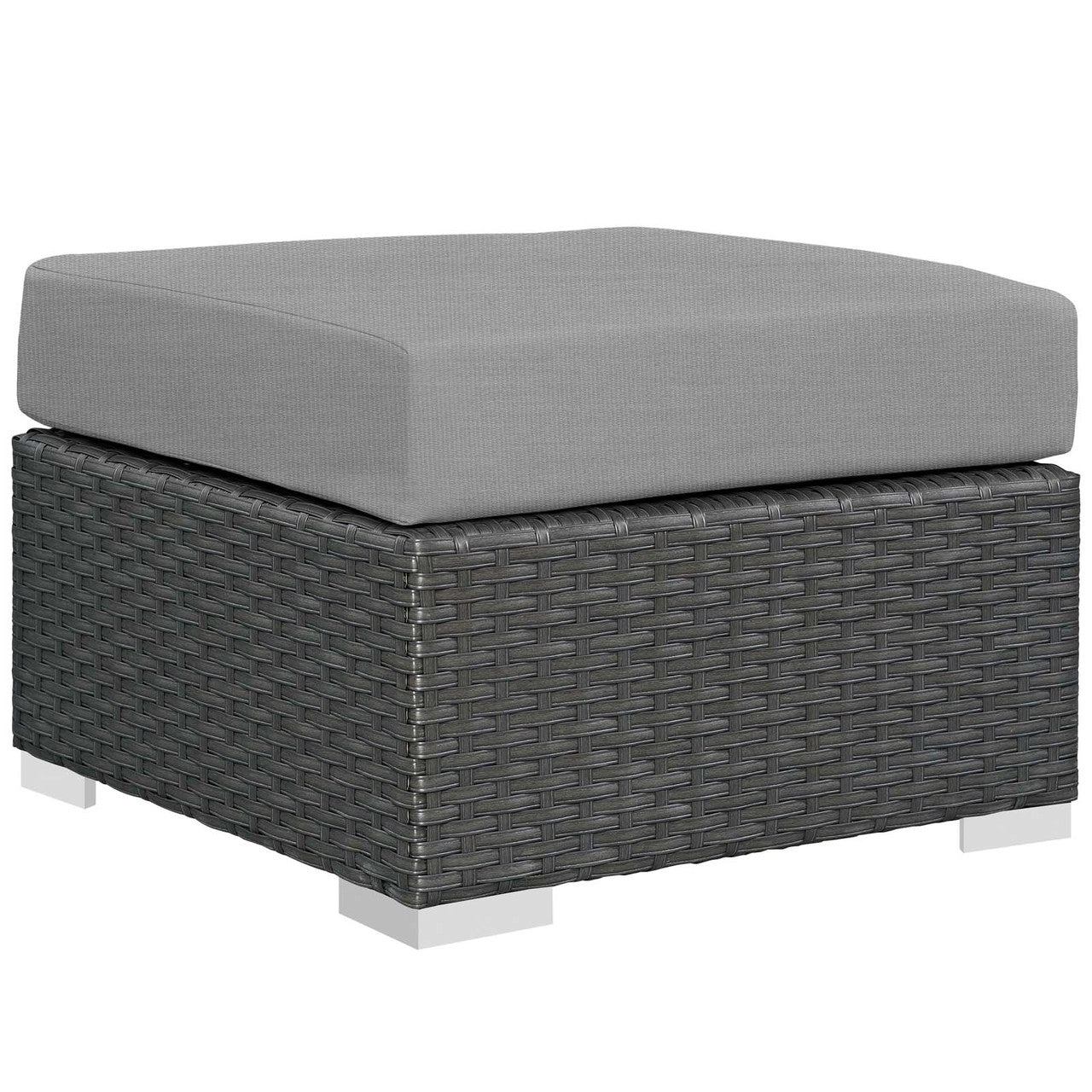 Sojourn 3 Piece Outdoor Patio Sunbrella® Sectional Set, Sunbrella Rattan Wicker, Grey Gray 13392