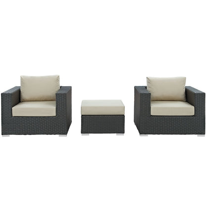 Sojourn Sectional Sofa Set, Beige, Rattan 9831