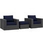 Sojourn Sectional Sofa Set, Navy, Rattan 9832
