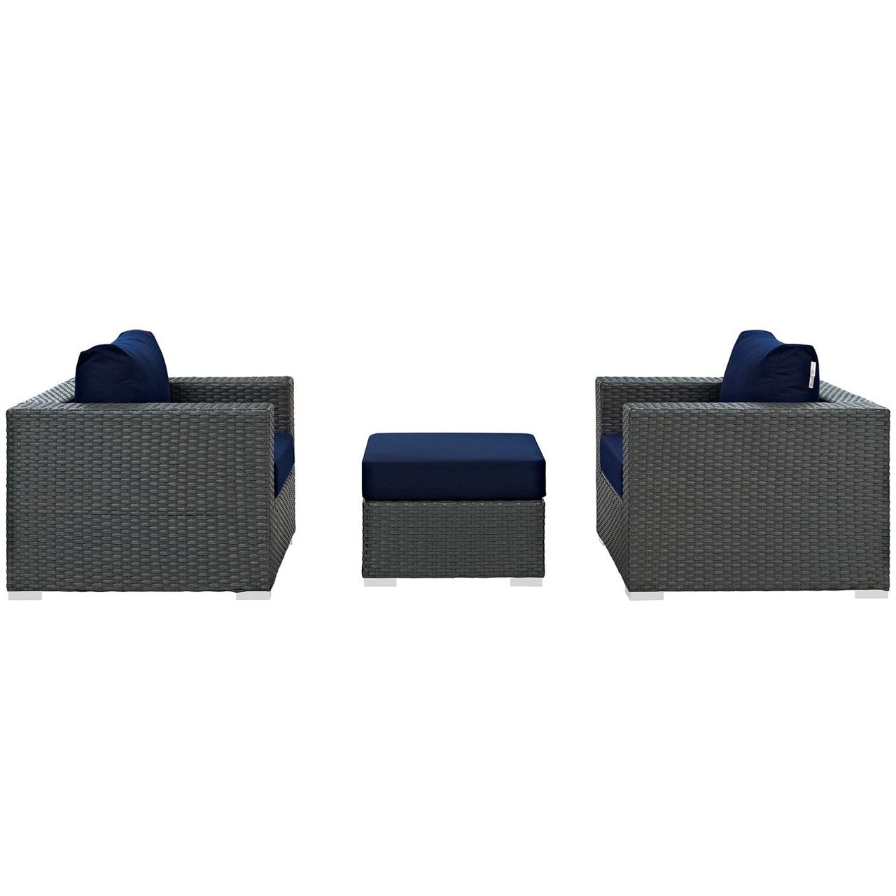 Sojourn Sectional Sofa Set, Navy, Rattan 9832