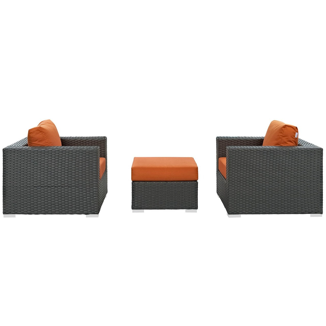 Sojourn Sectional Sofa Set, Orange, Rattan 9833