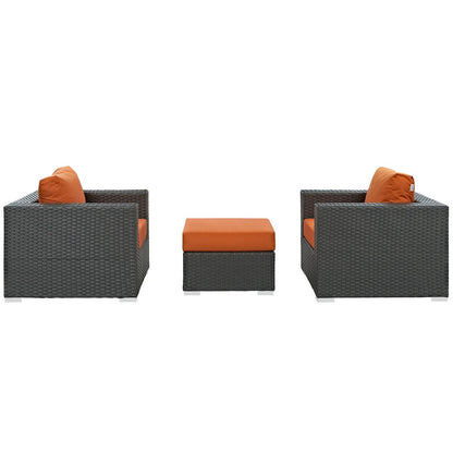 Sojourn Sectional Sofa Set, Orange, Rattan 9833