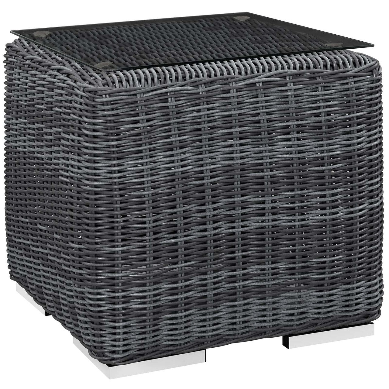 Summon 8 Piece Outdoor Patio Sunbrella® Sectional Set, Sunbrella Rattan Wicker, Grey Red 13403