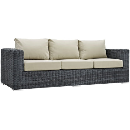 Summon Sectional Sofa Set, Beige, Rattan 9861