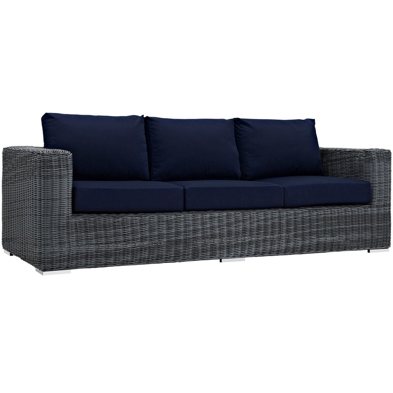 Summon Sectional Sofa Set, Navy, Rattan 9862