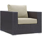 Convene Outdoor Patio Armchair, Beige, Rattan 9869