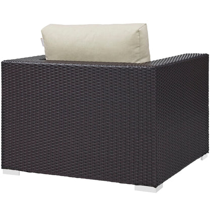 Convene Outdoor Patio Armchair, Beige, Rattan 9869