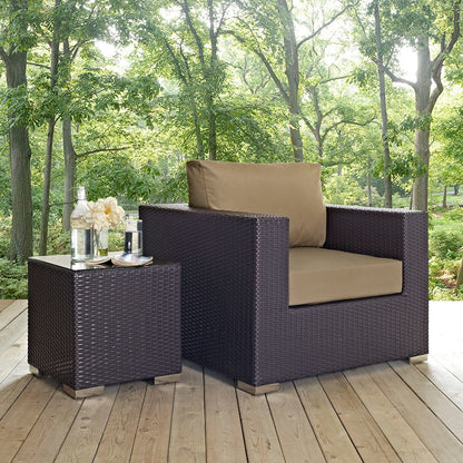 Convene Outdoor Patio Armchair, Brown, Rattan 9870