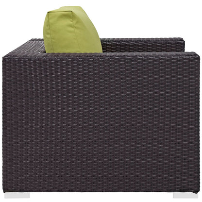 Convene Outdoor Patio Armchair, Green, Rattan 9872
