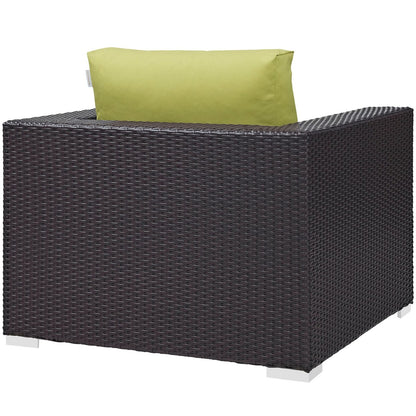 Convene Outdoor Patio Armchair, Green, Rattan 9872