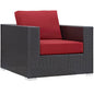 Convene Outdoor Patio Armchair, Red, Rattan 9873