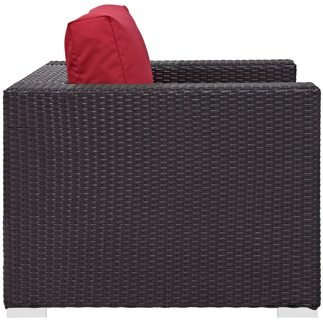 Convene Outdoor Patio Armchair, Red, Rattan 9873