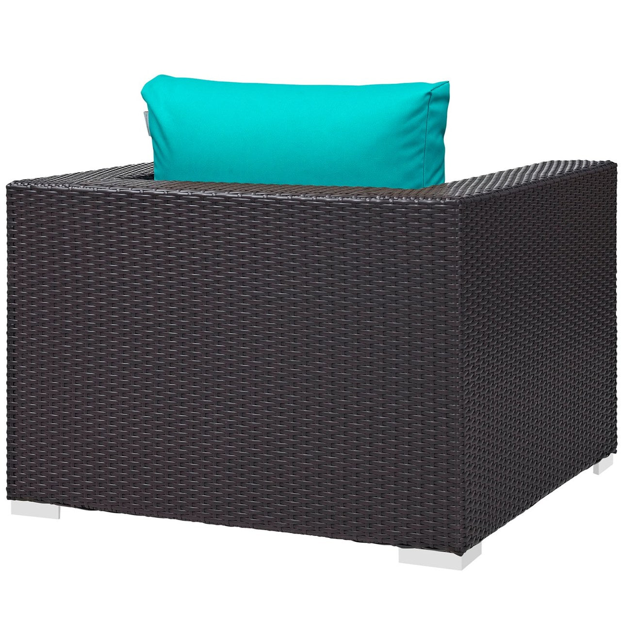Convene Outdoor Patio Armchair, Blue, Rattan 9874