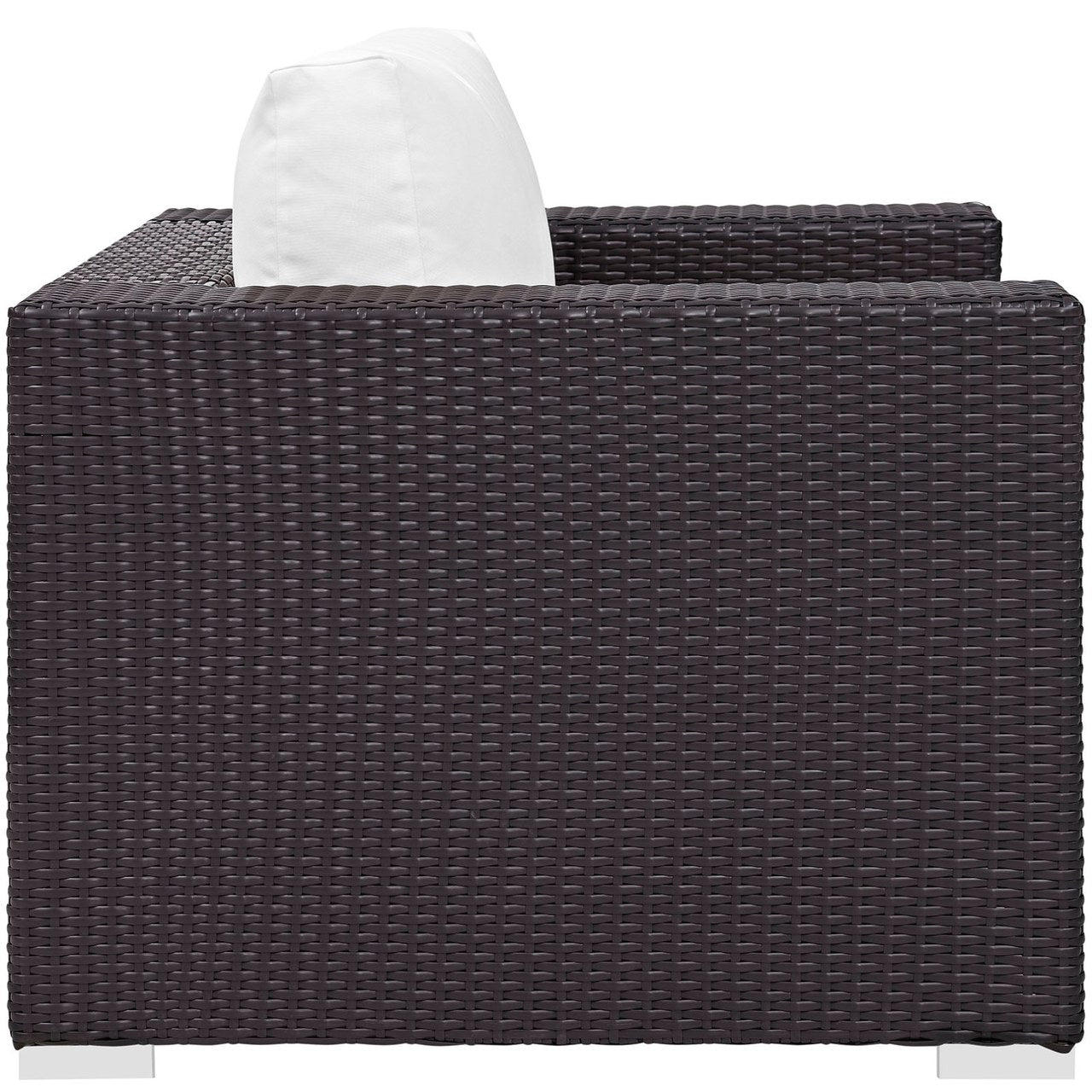Convene Outdoor Patio Armchair, White, Rattan 9875