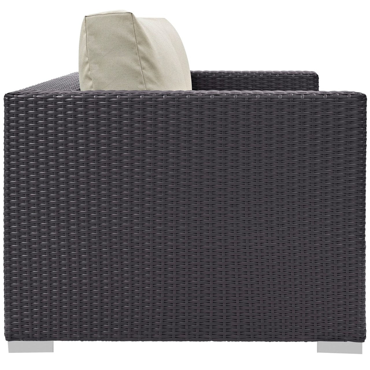 Convene Outdoor Patio Loveseat, Beige, Rattan 9876