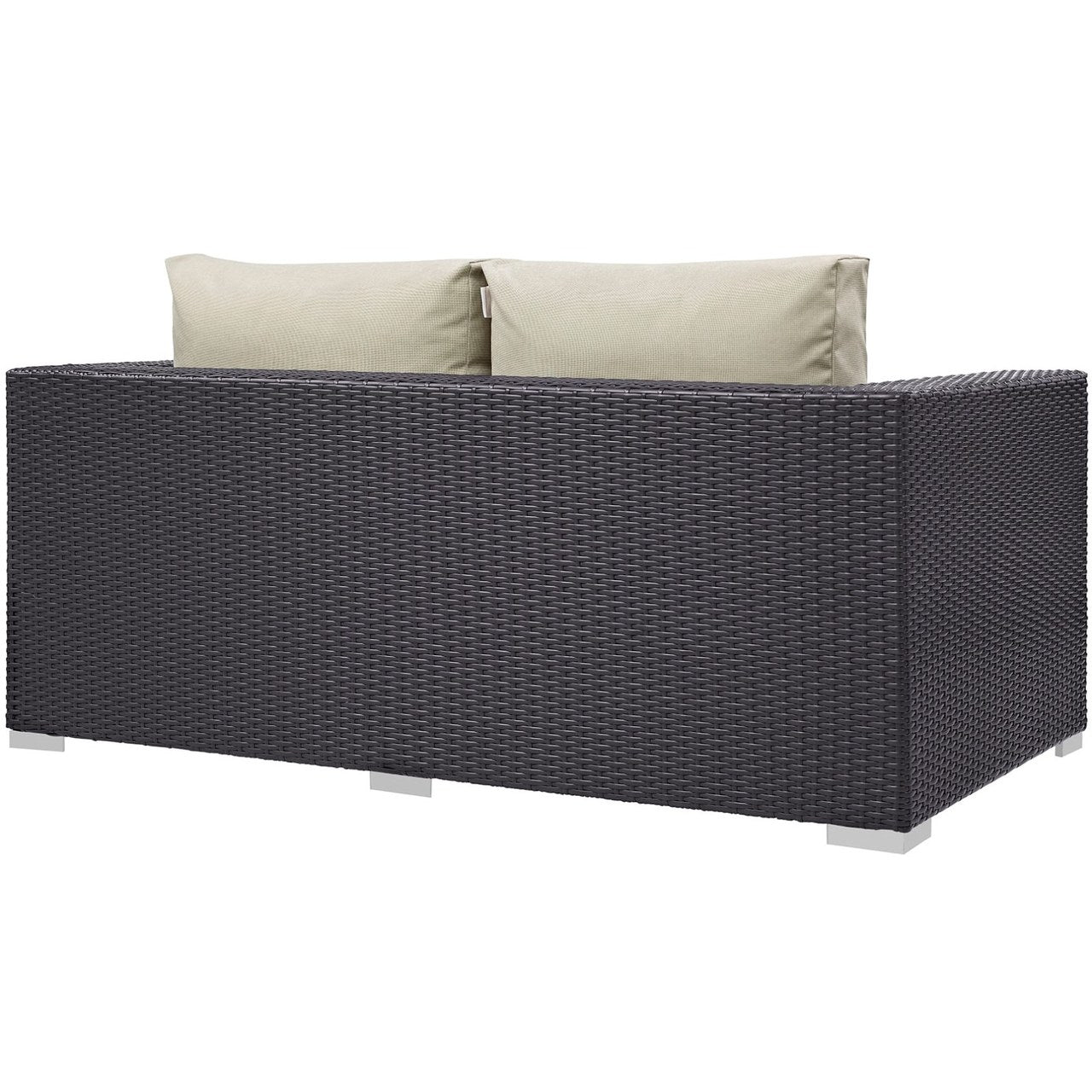 Convene Outdoor Patio Loveseat, Beige, Rattan 9876