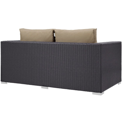 Convene Outdoor Patio Loveseat, Brown, Rattan 9877
