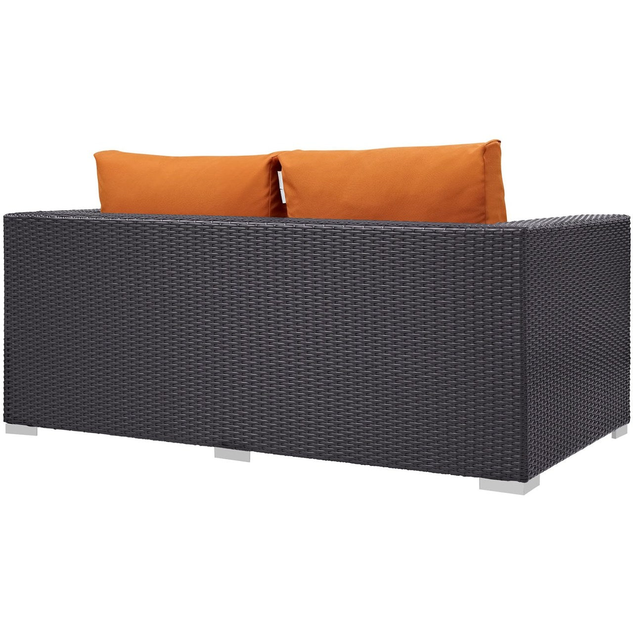 Convene Outdoor Patio Loveseat, Orange, Rattan 9878
