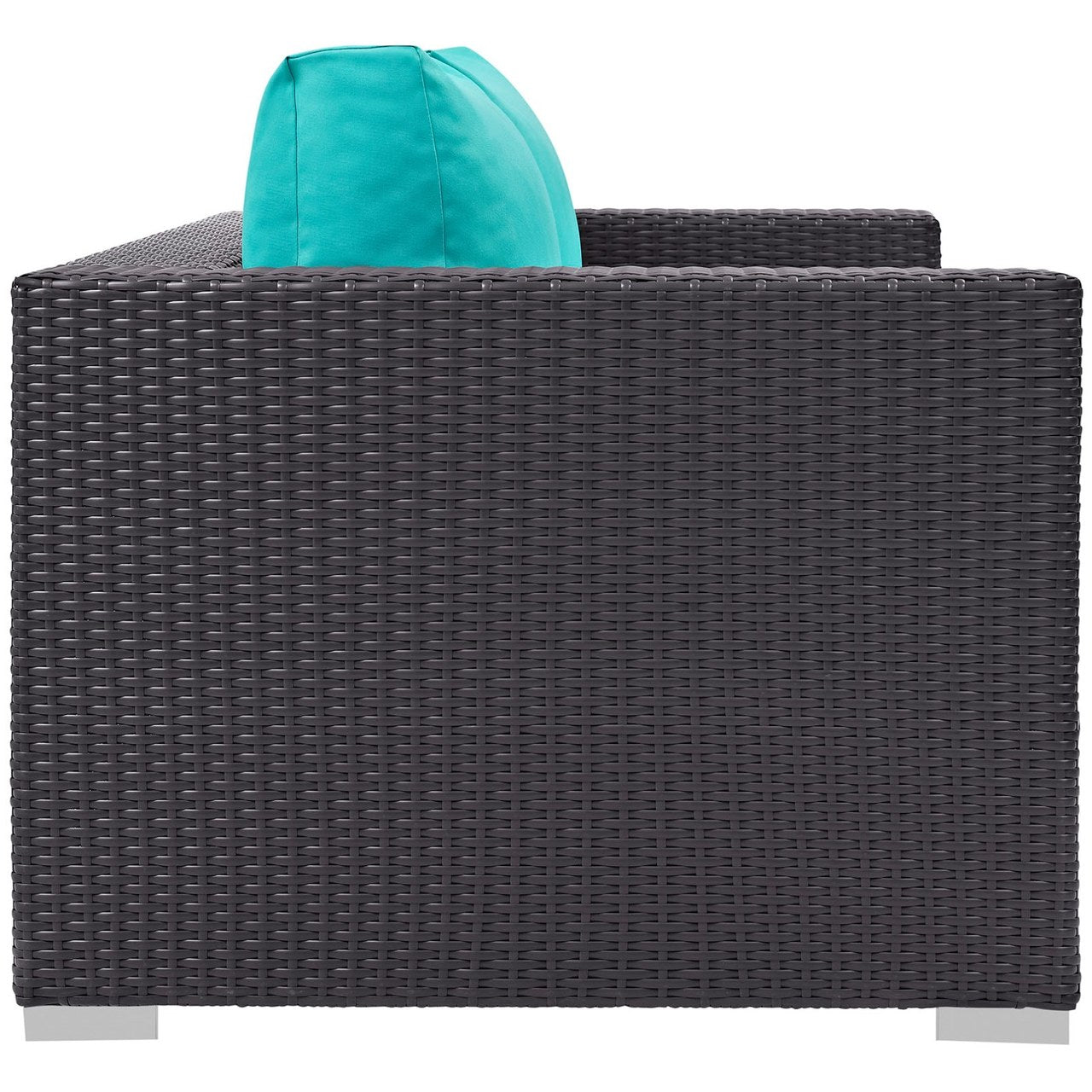 Convene Outdoor Patio Loveseat, Blue, Rattan 9881