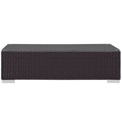 Convene Outdoor Patio Coffee Table, Brown, Rattan 9883