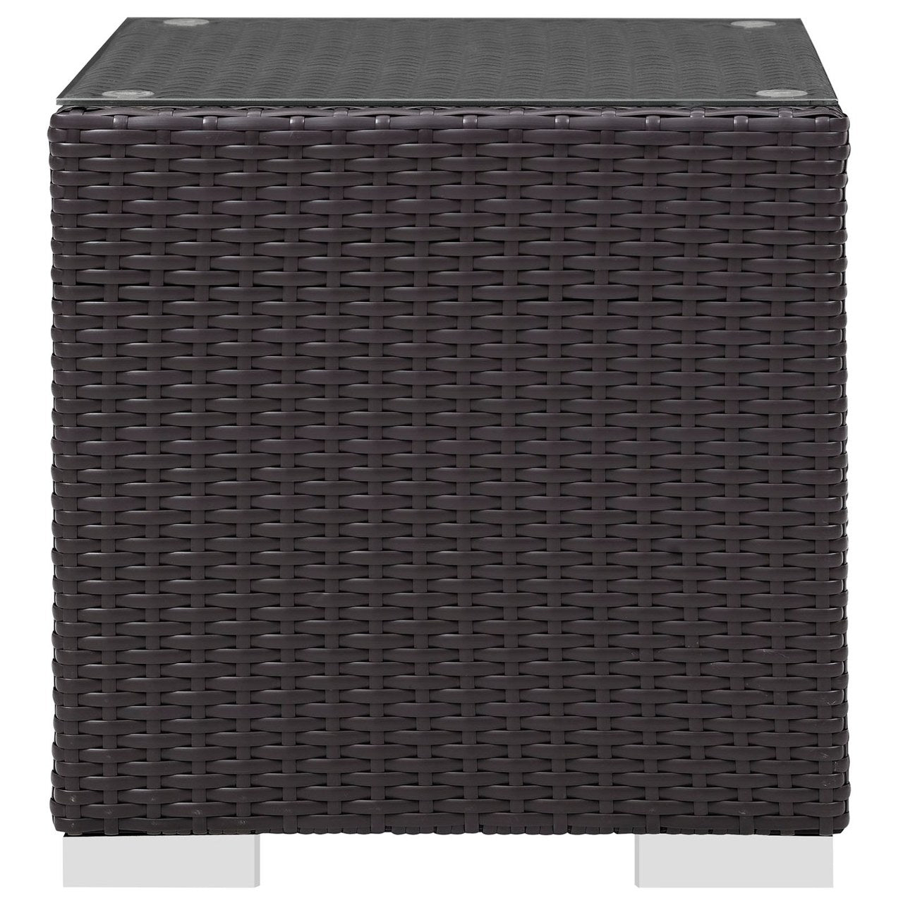 Convene Outdoor Patio Side Table, Brown, Rattan 9884