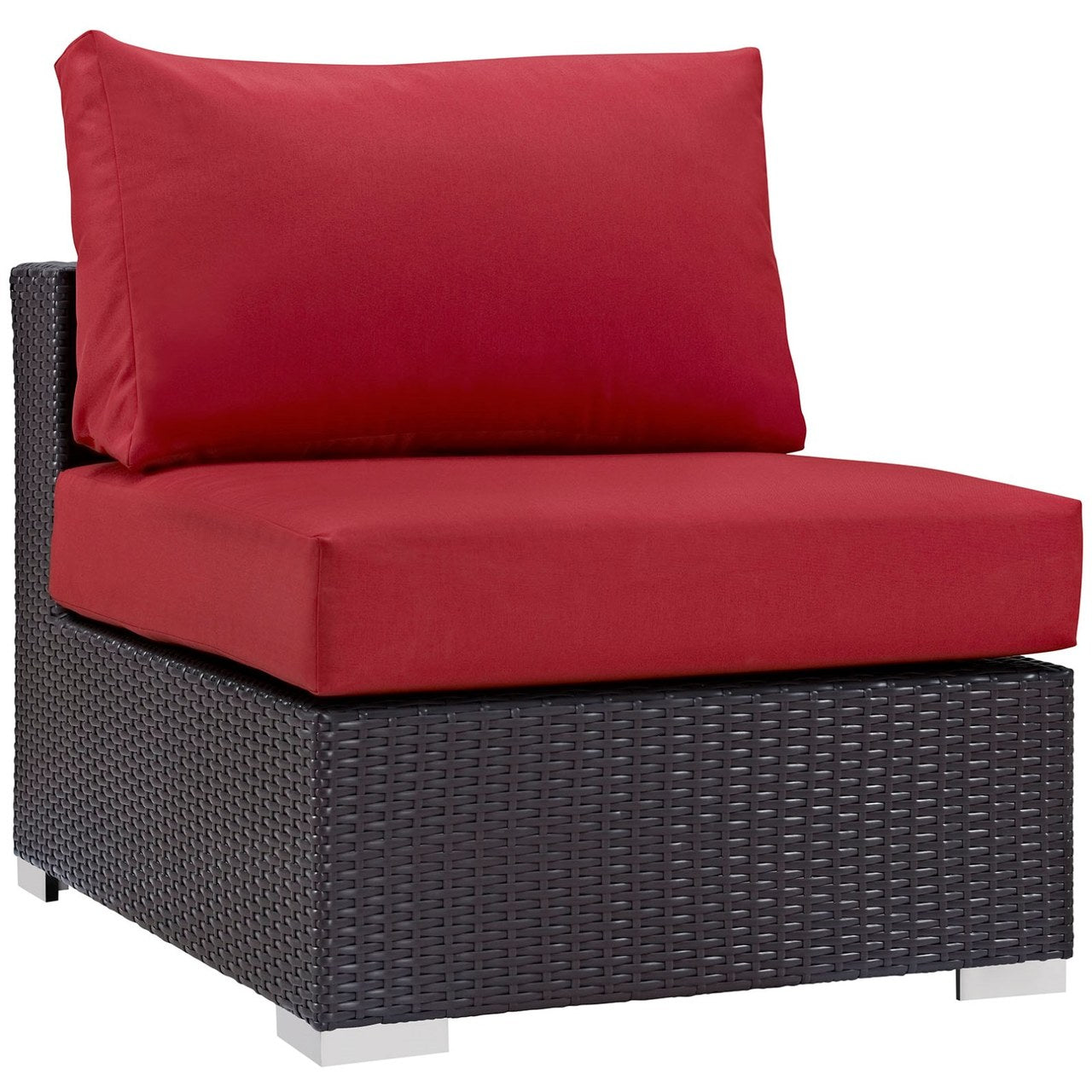 Convene Outdoor Patio Armless, Red, Rattan 9889