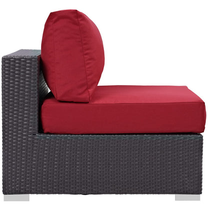 Convene Outdoor Patio Armless, Red, Rattan 9889