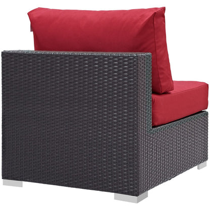 Convene Outdoor Patio Armless, Red, Rattan 9889