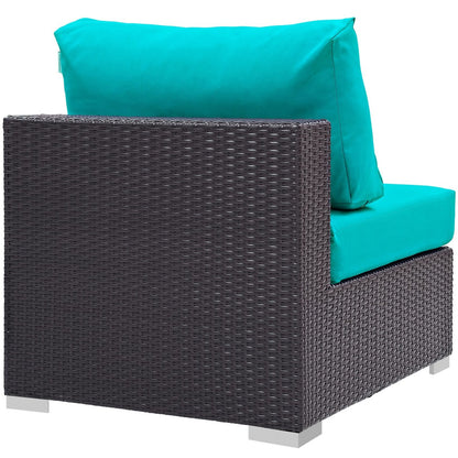 Convene Outdoor Patio Armless, Blue, Rattan 9890