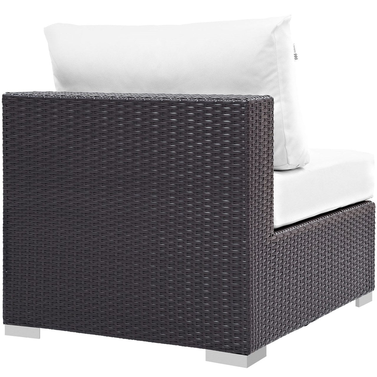 Convene Outdoor Patio Armless, White, Rattan 9891