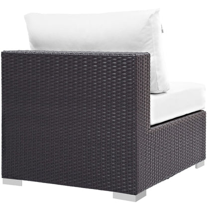 Convene Outdoor Patio Armless, White, Rattan 9891