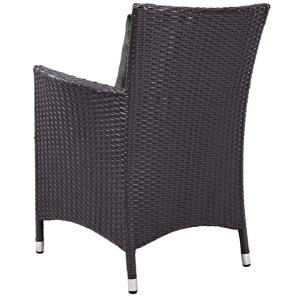 Convene Dining Outdoor Patio Armchair, Fabric Rattan Wicker, Drak Grey Gray, 17245