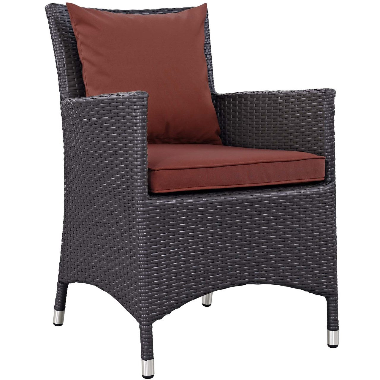 Convene Dining Outdoor Patio Armchair, Rattan Wicker, Red 13422