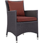 Convene Dining Outdoor Patio Armchair, Rattan Wicker, Red 13422