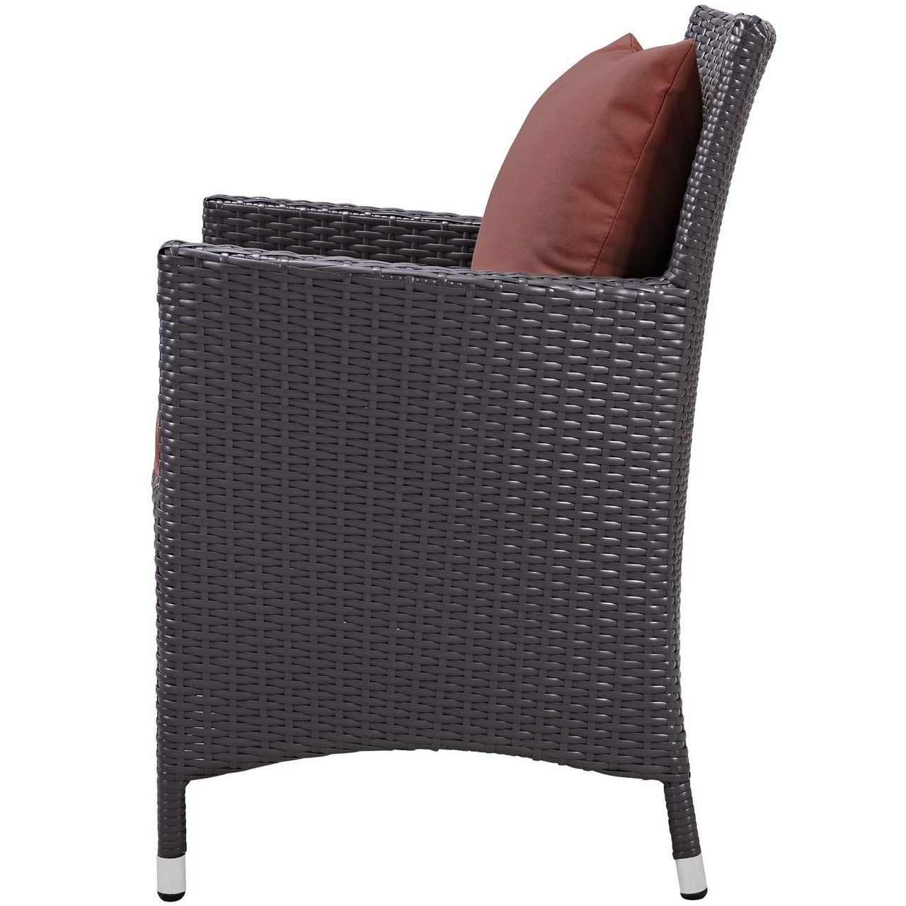Convene Dining Outdoor Patio Armchair, Rattan Wicker, Red 13422