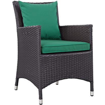 Convene Dining Outdoor Patio Armchair, Rattan Wicker, Green 13423